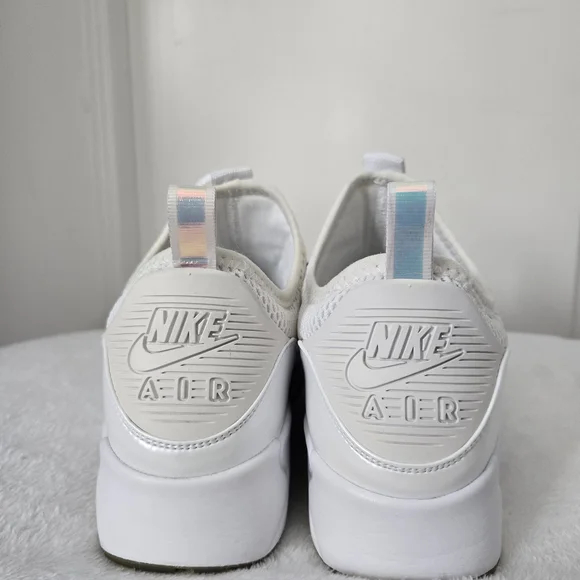 Nike Air Max 90 EZ Men's White/Metallic Silver Sneakers w/ Red & Blue Bottom - Picture 3 of 10